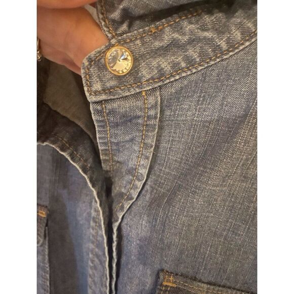 Juicy Couture Western Shirt With Front Pockets And Gold Buttons Size XL - Picture 5 of 10